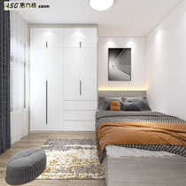 Hong Kong Master Bedroom Custom Modern Minimalist Wardrobe Bed Integrated Solid Wood Multi-Laminate Environmental Friendly Door-to-door Ruler Design installation