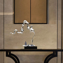 Hotel sales department model room modern abstract creative design stainless steel bright light twisted sculpture art ornaments
