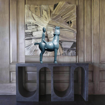 The porch lobby aisle interior decoration modern Chinese abstract horse bronze twisted sculpture artwork ornaments