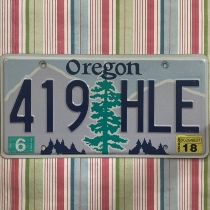 U.S. license plate OregonOR Oregon 419HLE off-road decoration complex antique number letter Wrangler Iron Painting