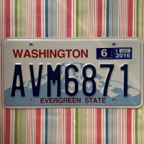 U.S. License Plate WashingtonWA Washington State AVM6871 Foreign License Wrangler Retro Props