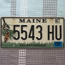 US License Plate MaineME Maine 5543-HU Highway Culture Metal Wrangler 10th Anniversary Rear Bumper Decoration