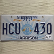 US license plate Mississippi HCU-430 Foreign foreign car Wrangler decorative plate