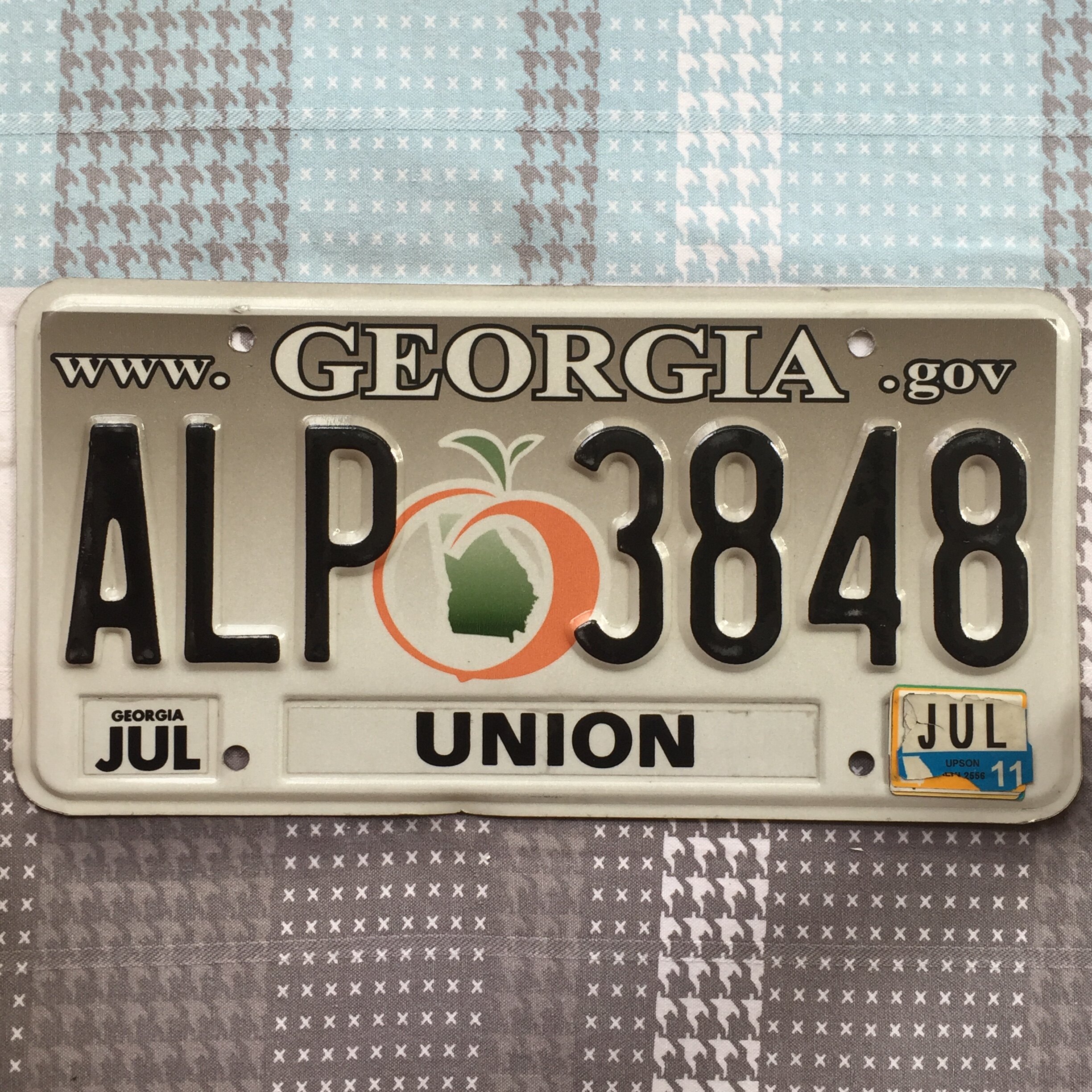 American license plate GeorgiaGA Georgia ALP3848 foreign license plate decoration Wrangler JK prop plate