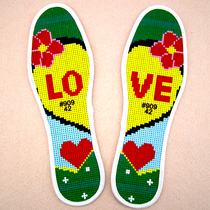 Aijia printed pinhole embroidery handmade cross-stitch insole men and women full of embroidery six layers of pure cotton full of 6 pairs
