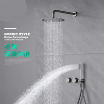 German contemporary full copper concealed embedded in wall type shower head concealed pre-embedded gun grey shower shower head suit bath