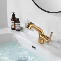 German contemporary high-end bathroom black gold pull-out face basin tap swivel washable head hot and cold white tap