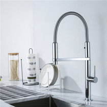 German contemporary bathroom high-end all-copper spring pumping pull tap sink vegetable basin swivel hot and cold water kitchen tap