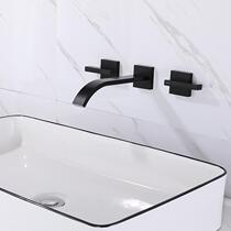 German contemporary bathroom high-end full copper concealed bathroom three-hole face basin embedded in wall-type table basin hot and cold water tap
