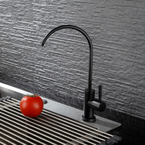 German contemporary high-end black kitchen sink straight drinking tap 304 stainless steel purified water single cold tap