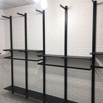 Clothing store shelves on the wall display rack Double hanger Mens and womens clothing store Nakajima cabinet hanging clothes rack Wrought iron