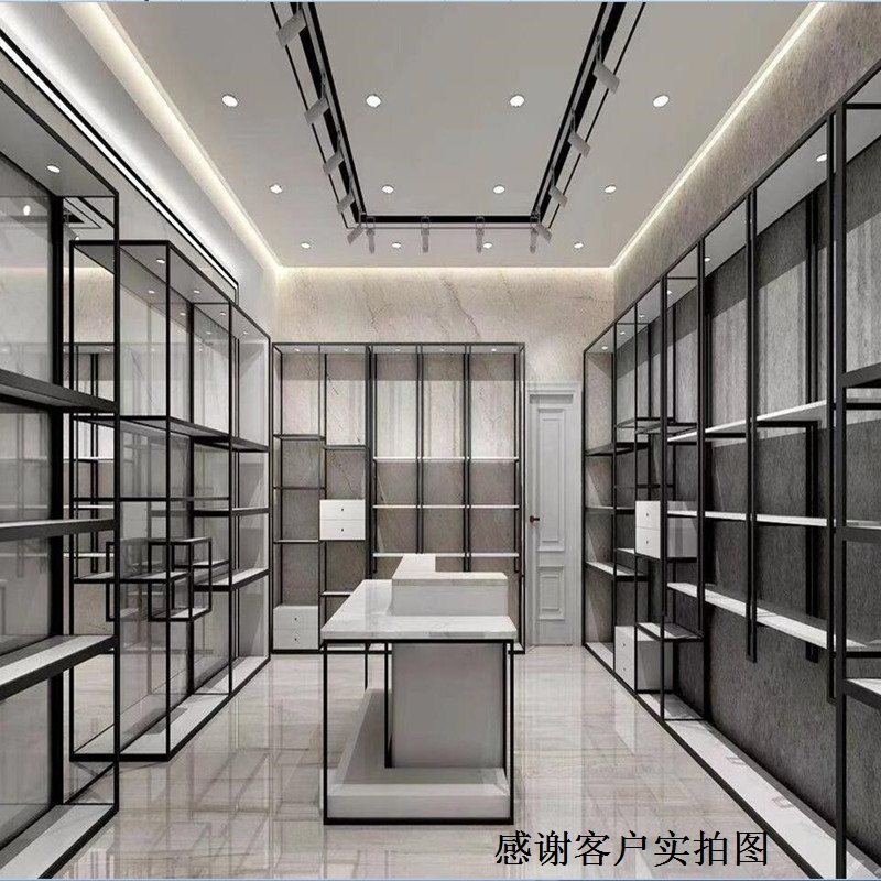 Shoe Store Shoe Rack Men And Women's Shoes Show Rack Shop Iron Art Mobile Bag Rack Creative Display Stand Exhibition Cabinet Children's Shoes Middle Island