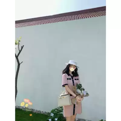 DORACTR high end 60 pieces of worsted wool vintage vintage colorblock polo dress