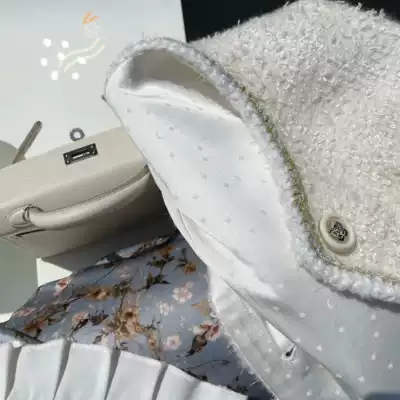 DORA21ss high-end cashmere mulberry silk tweed tweed tweed jacket soft