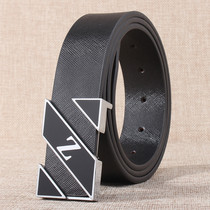 Belt mens leather White smooth buckle belt youth Korean version Joker simple hipster student personality belt