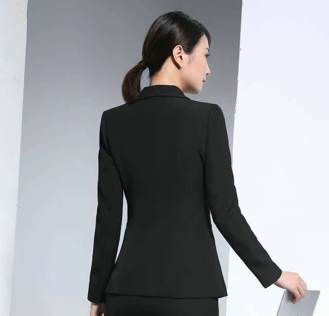 823 vần điệu 2018 đầm dài tay mùa thu và váy chuyên nghiệp dành cho nữ vest nữ hàn quốc