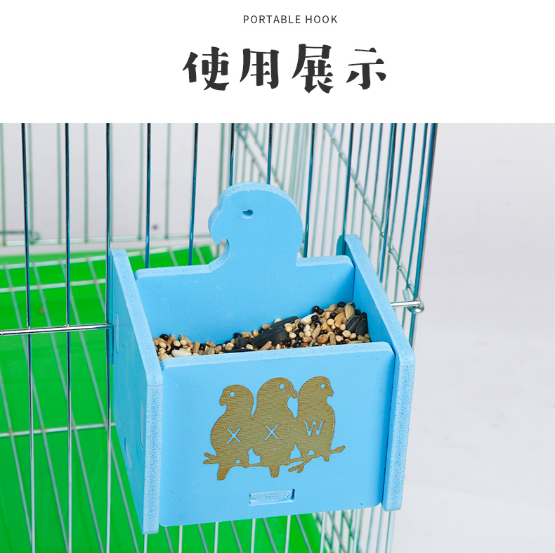 Chim treo hộp thực phẩm hộp lưu trữ mô hình hoạt hình hộp thức ăn di động treo vẹt cung cấp thực phẩm cố định hộp thức ăn bát - Chim & Chăm sóc chim Supplies thức ăn cho chim