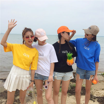 女夏韩版上衣服百搭t恤街拍款网红学生ulzzang