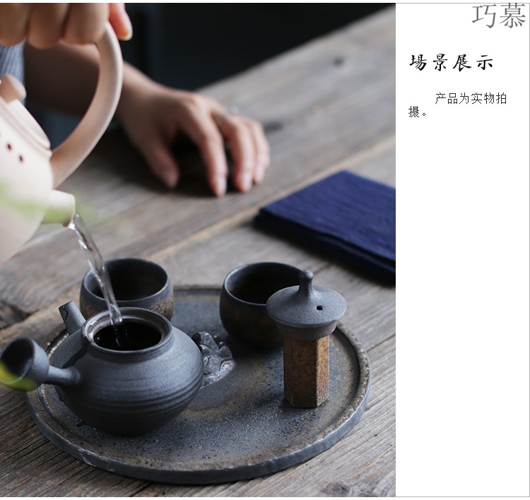 Qiao mu creative cover set coarse pottery vertical lid restoring ancient ways is the put value frame kung fu tea accessories quincuncial piles pillar cover