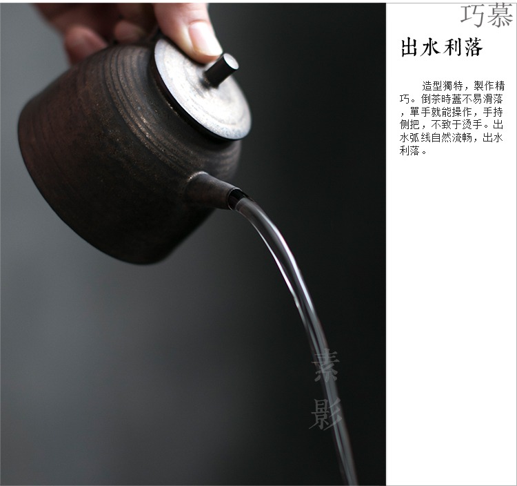Qiao mu Japanese coarse pottery teapot restoring ancient ways is the pot of gold side variable kung fu tea tea lasts a pot by hand