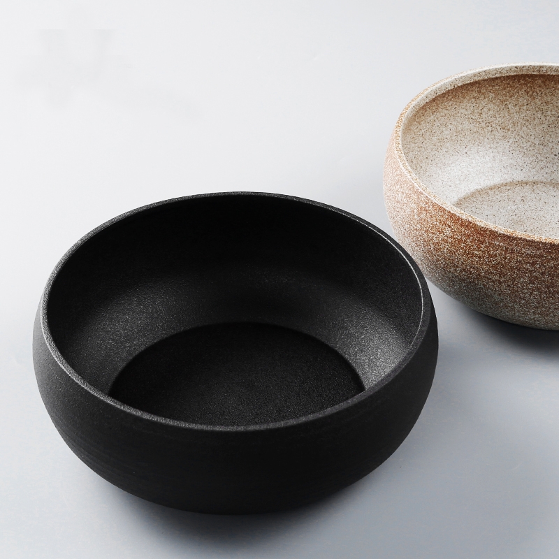 Qiao mu round black pottery large ceramic water to wash dishes cup dross barrels of writing brush washer from kung fu tea tea tea accessories