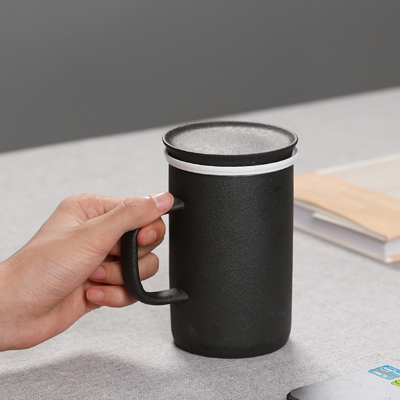 Qiao mu mugs ceramic household with cover filter cup mat cup cup tea cup custom office