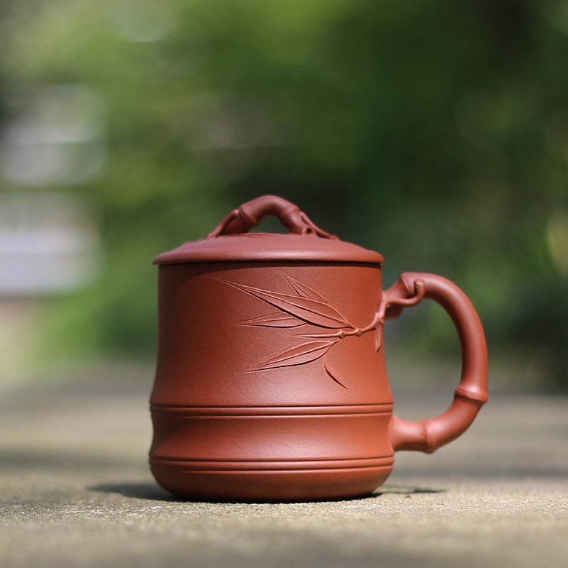 Qiao mu YM yixing undressed ore purple sand cup of pure checking make tea cover cup office water cup double ribbed