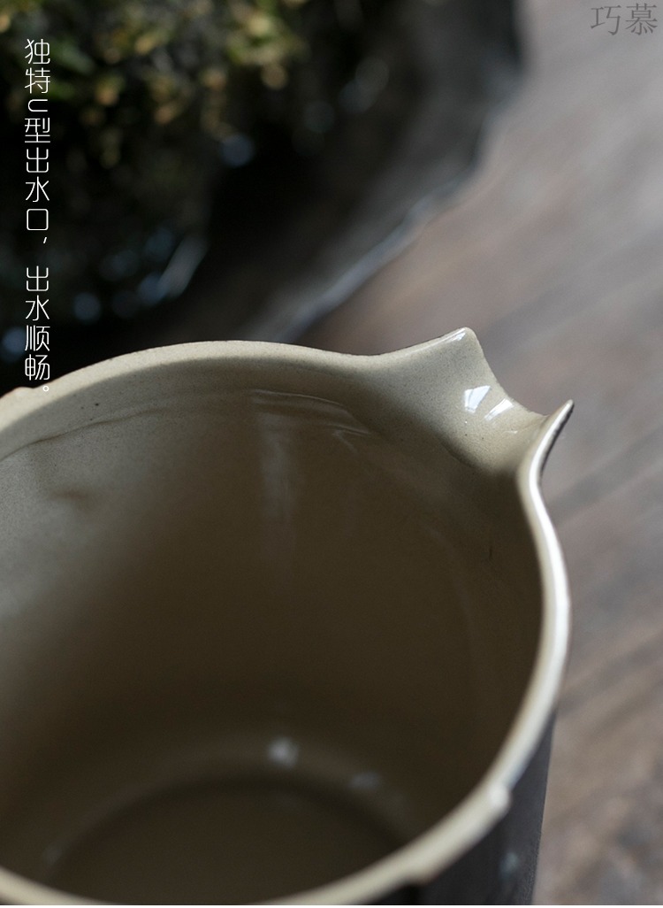 Qiao mu Japanese ceramics fair keller of black hand points coarse pottery tea device and a cup of tea accessories domestic tea sea