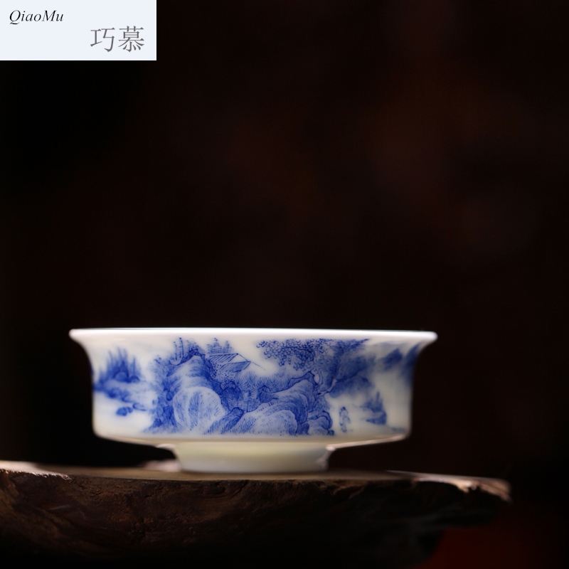 Qiao mu manual pressure billet hand cup jingdezhen glaze color hand - made porcelain under heavy industry jingshan masters cup single cups of water