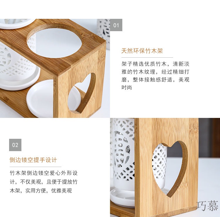 Qiao mu SP creative Japanese household chopsticks tube of kitchen utensils binocular shelf ceramic hollow porous drop