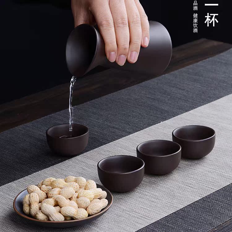 Longed for restoring ancient ways opportunely purple ceramic perm wine wine wine set temperature hip points Japanese pure wine warm wine