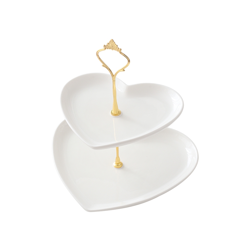 Qiao mu ZCJ ceramic fruit bowl three layer cake home sitting room frame Europe type dry fruit tray afternoon tea sweet heart
