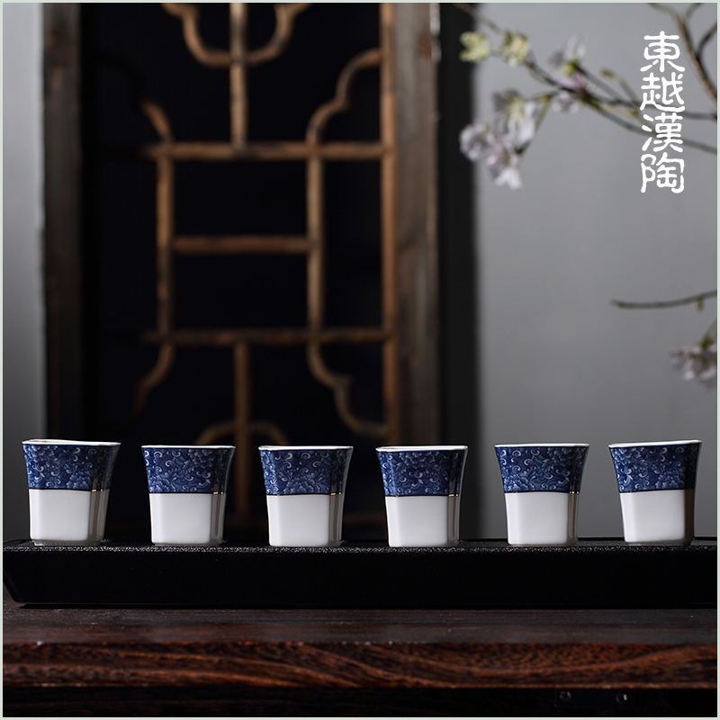 Qiao mu masters cup sample tea cup ceramic jade porcelain individual cup single CPU kung fu tea master small tea cups