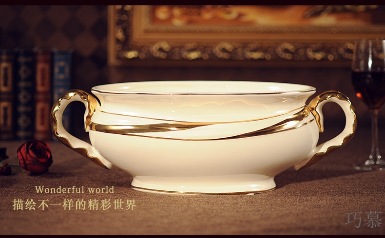 Qiao mu ou large ceramic bowls of fruit creative furnishing articles modern fashion household act the role ofing is tasted, the sitting room tea table