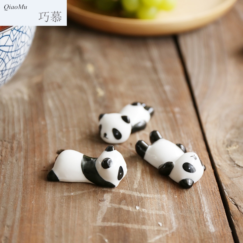 Qiao mu creative ceramic and chopsticks pillow chopsticks chopsticks frame cartoon panda chopsticks chopsticks holder of kitchen utensils supplies