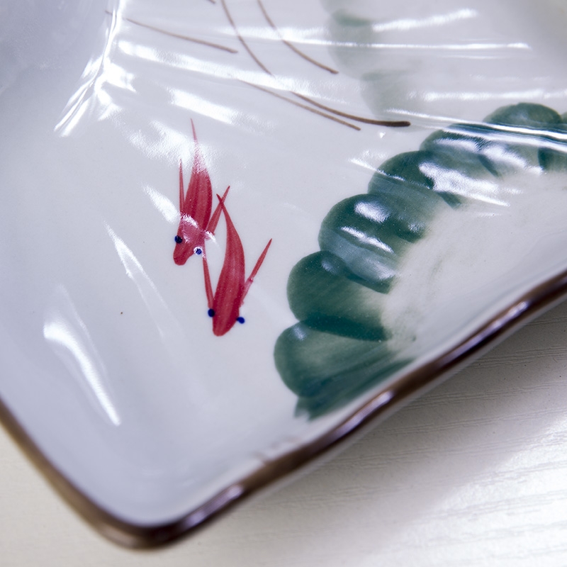 Qiao mu ink jiangnan dumplings plate frame plate cold dish dish dish and glaze made pottery porcelain hotel home plate