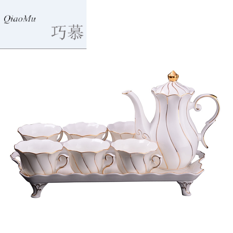 Qiao mu high - grade ipads China water craft paint afternoon tea tea set of suit the set of Europe type cold water kettle biennial reel