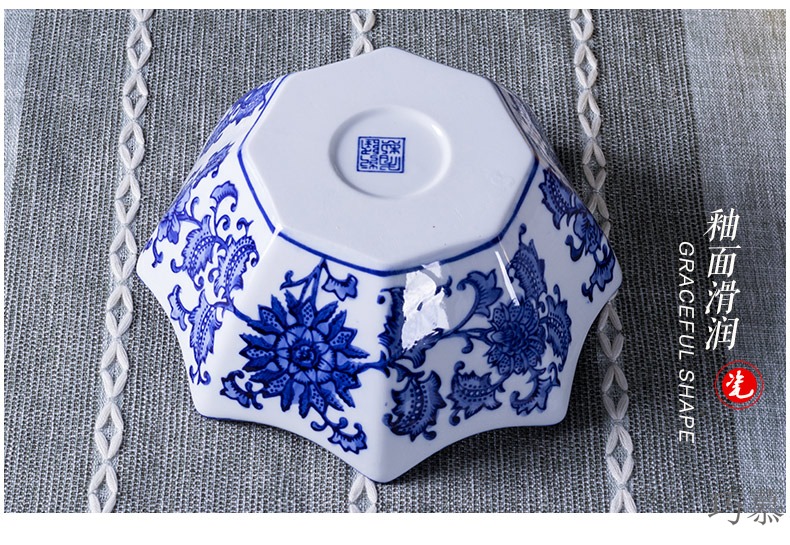 Qiao mu creative ceramic salad bowl dried fruit tray was home star blue fruit bowl afternoon tea snacks zero tea table