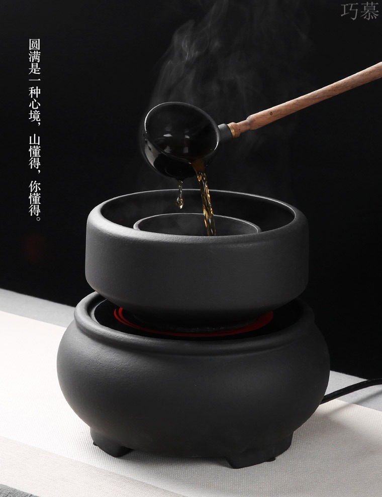 Qiao mu lava rock - cook kung fu tea machine electricity TaoLu household black tea pu - erh tea temperature curing pot bowl suit