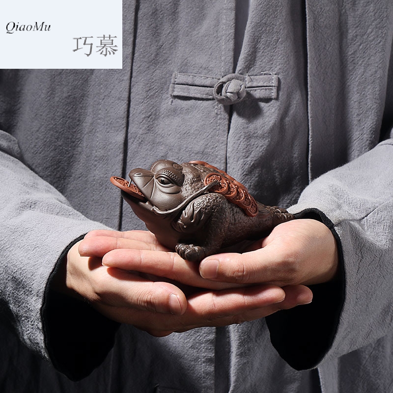 Qiao mu purple sand tea pet furnishing articles manually toad spittor tea accessories play tea tea tea tea taking