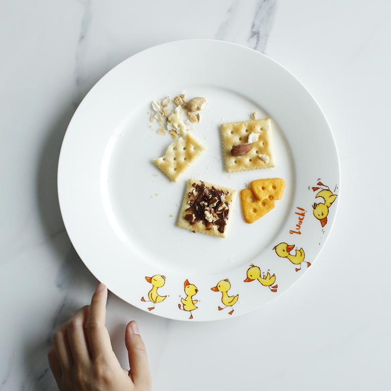 Qiao mu LH express little yellow duck - 10 inch ipads porcelain ceramic flat plate steak disc breakfast salad plate
