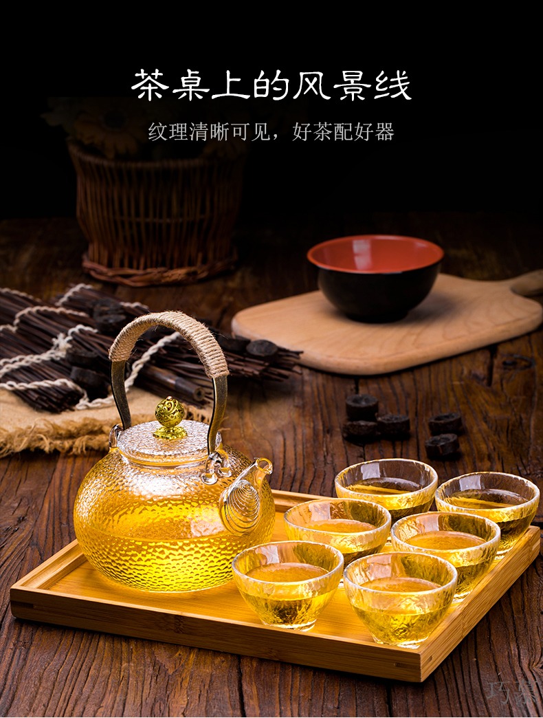 Qiao mu glass teapot high temperature resistant filter teapot hot tea set home burn electric TaoLu boiled tea kettle