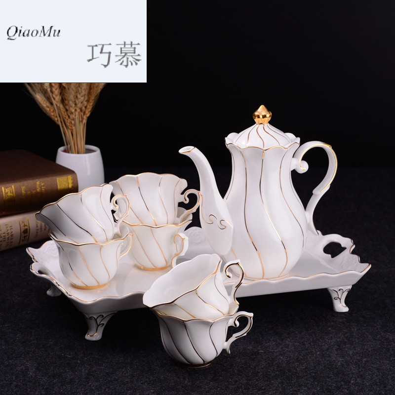 Qiao mu high - grade ipads China water craft paint afternoon tea tea set of suit the set of Europe type cold water kettle biennial reel