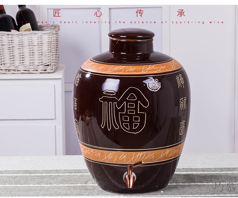 Qiao mu jingdezhen ceramic sealed with cover jars water mercifully jars how it hip belt leading household to hide