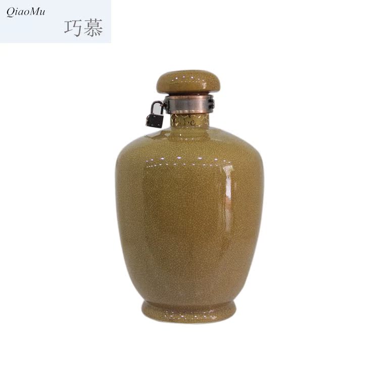 Qiao mu jingdezhen high - grade ceramic sealed bottle 5 jins of 5 jins of pack the hidden virgin pulp with gift box empty jar