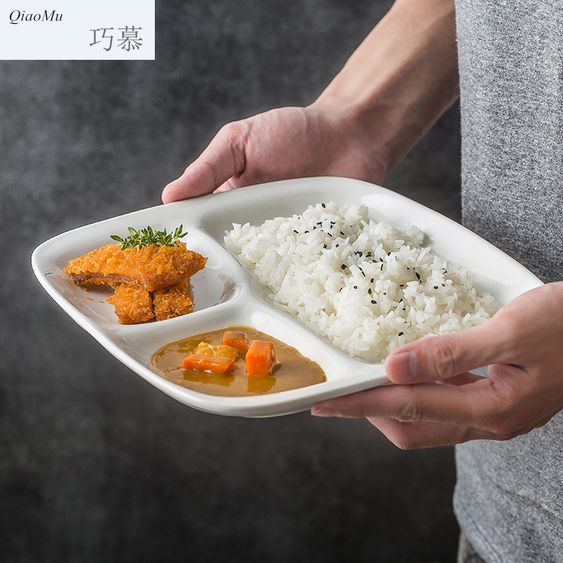 Qiam artful creative points for pure white ceramic plate tray was home three tray was fast food restaurant breakfast tray plate of Jane