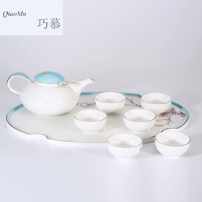 Qiao mu SU ipads porcelain tea set a pot of ink Ye Jinhui 8 head group six glasses of a complete set of ipads China kung fu tea tea