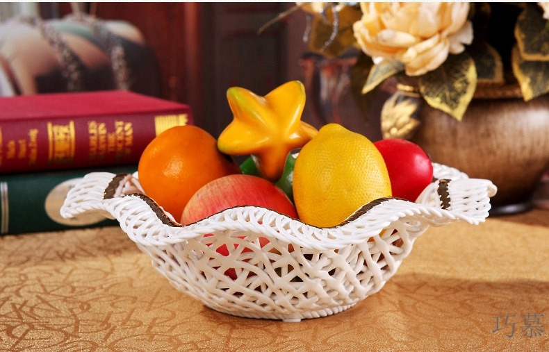 Qiao mu ou compote ceramic fruit bowl sitting room modern creative palace restoring ancient ways of fruit bowl of dried fruit tray