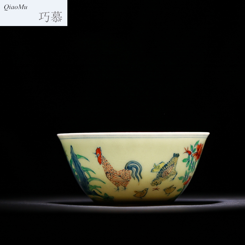 Qiao mu seiko edition 280 da Ming chenghua chicken color bucket cylinder cup jingdezhen hand - made manual archaize ceramic cups