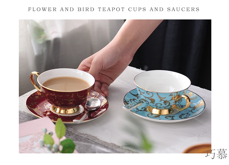 Qiao mu coffee cup suit small European - style key-2 luxury classical creative ceramic tea cup English afternoon tea tea cafe